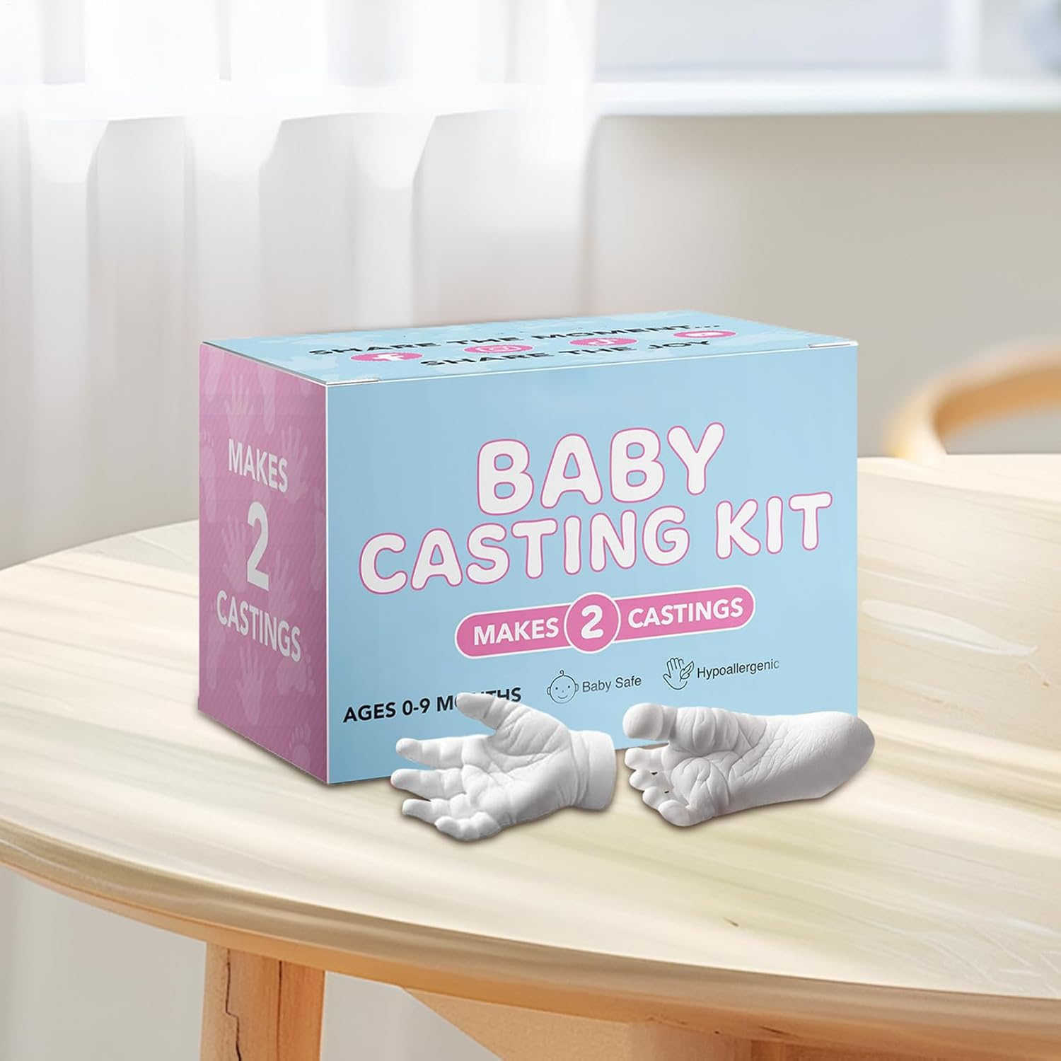 Baby Hand Casting Kit | Baby Footprint Kit | Milestone Keepsake Footprint Casting Set for Parents Boys Girls Family Home Holiday Birthday Maternity Events Baptism