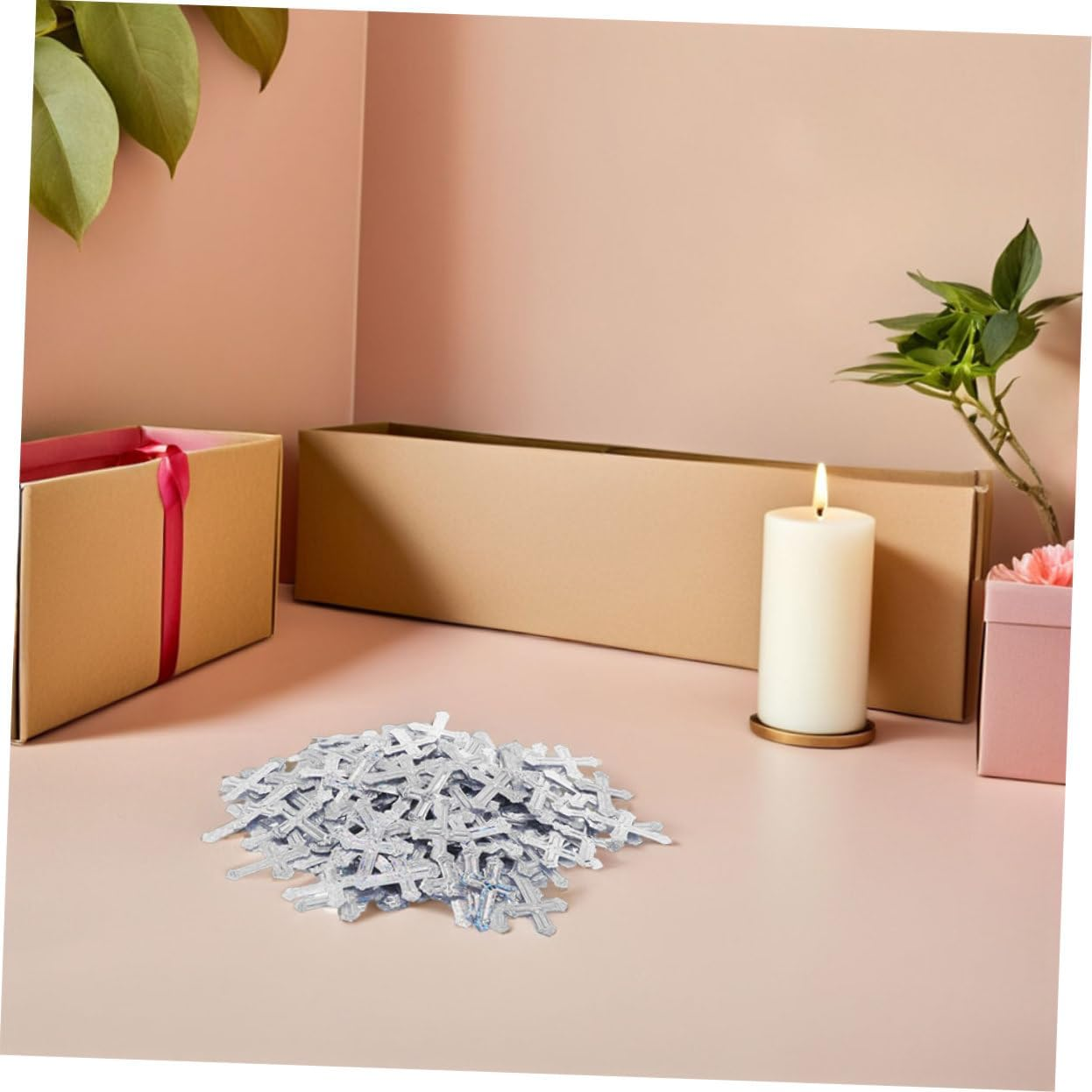 Sparkly Cross Confetti for Christening Decorations Baptism and Religious Ceremonies Colorful Metallic Table Scatter with for Elegant Festive Atmosphere and Easy Cleanup image number 1