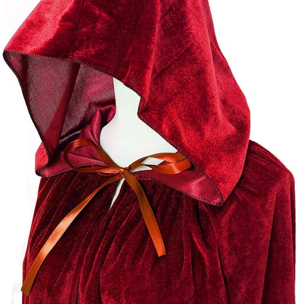 Unisex Hooded Cloak Long Velvet Cape for Halloween Christmas Cosplay Costume image number 5