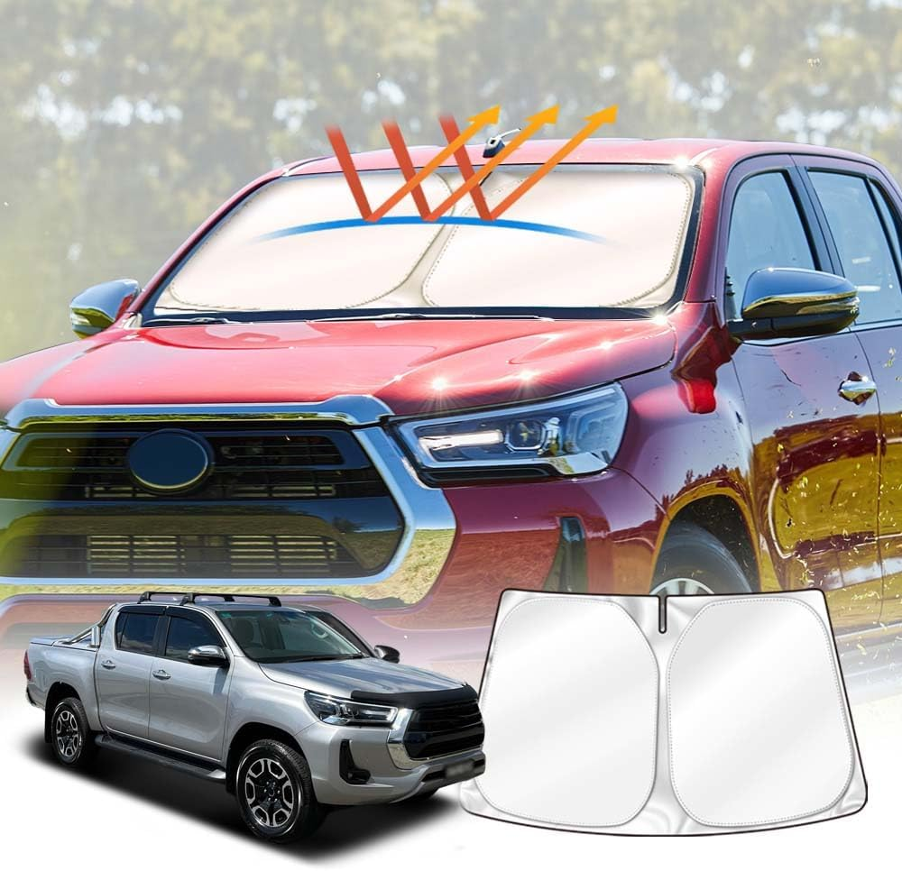 X-CAR Windshield Sun Shade Compatible with Toyota Hilux 2015-2025 Visor Protector Car Sun Shade image number 3