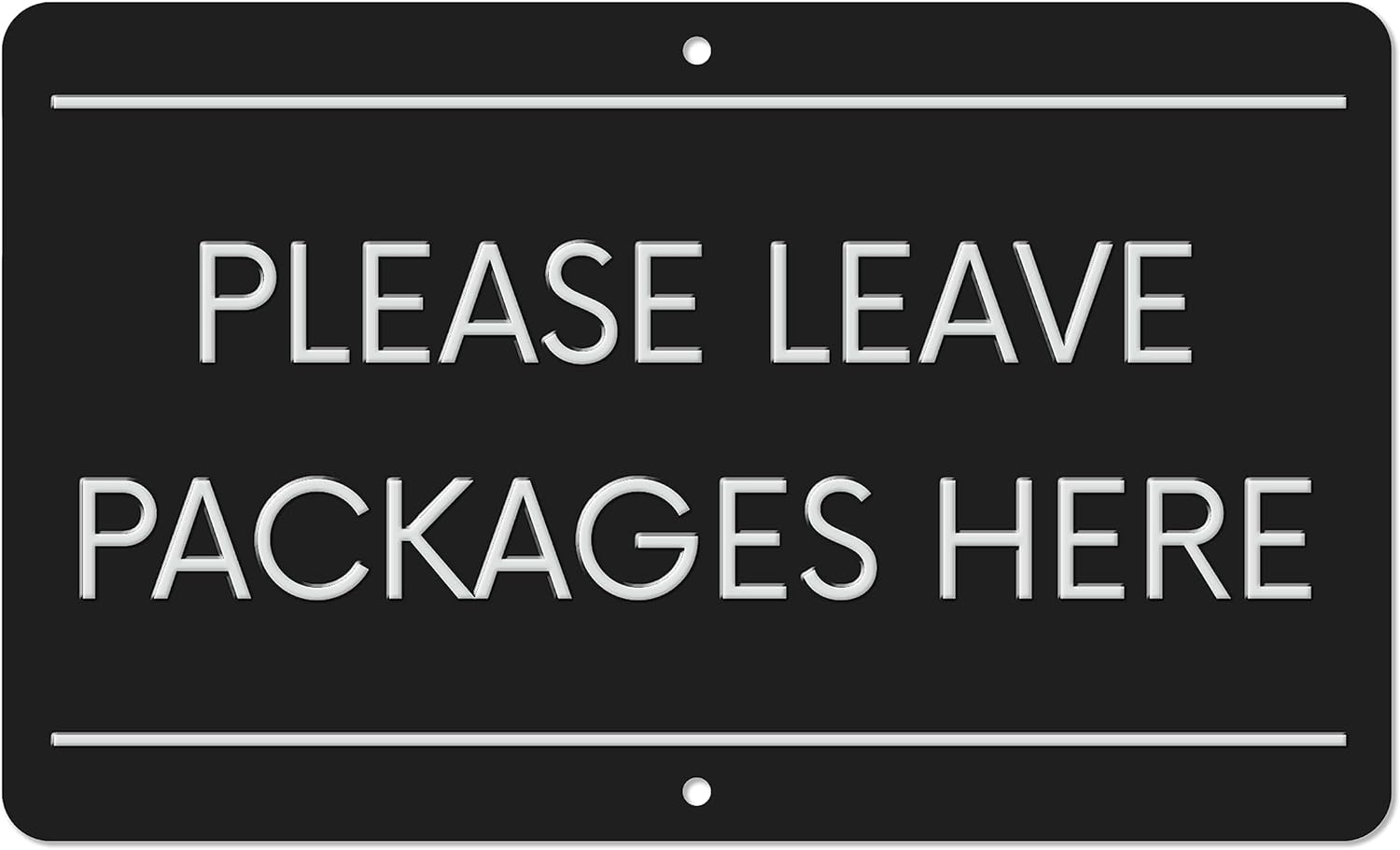 Please Leave Packages Here | White Aluminum Outdoor Metal Delivery Sign, 3" X 7" image number 7