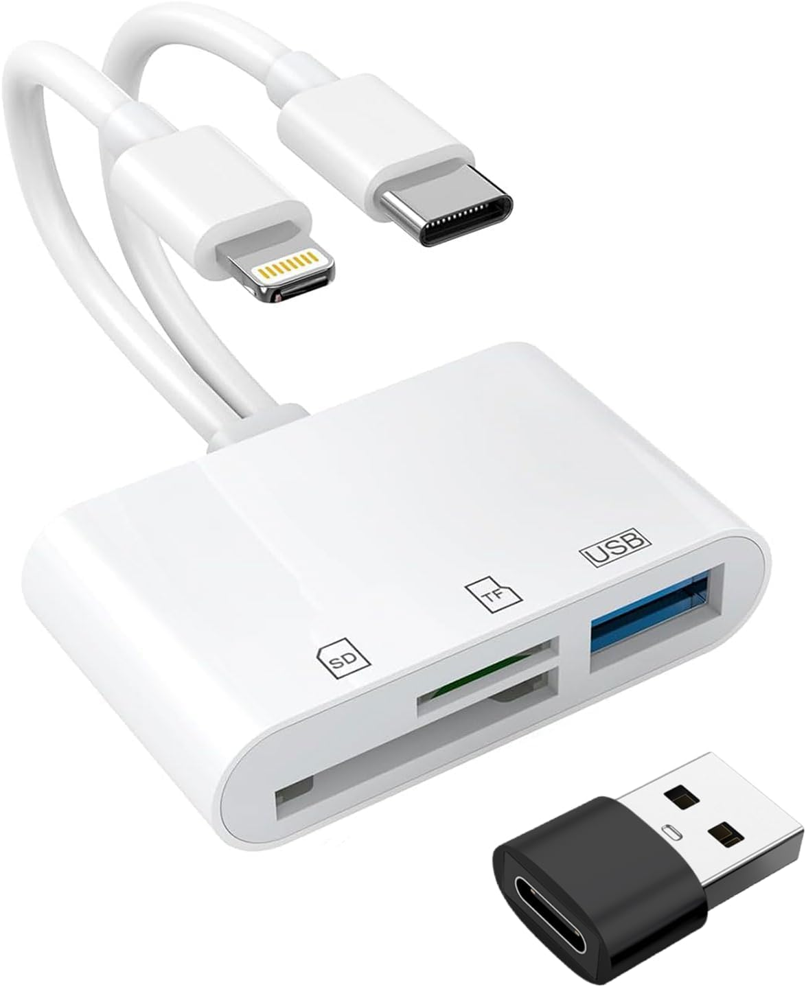 SD Card Reader & Adapter, USB C to Sd/Tf/Micro USB Card Reader for Android/Pc, Portable Multi-Function Read for Flash Drives, SDXC & Microsd Cards (1 Interface) image number 3