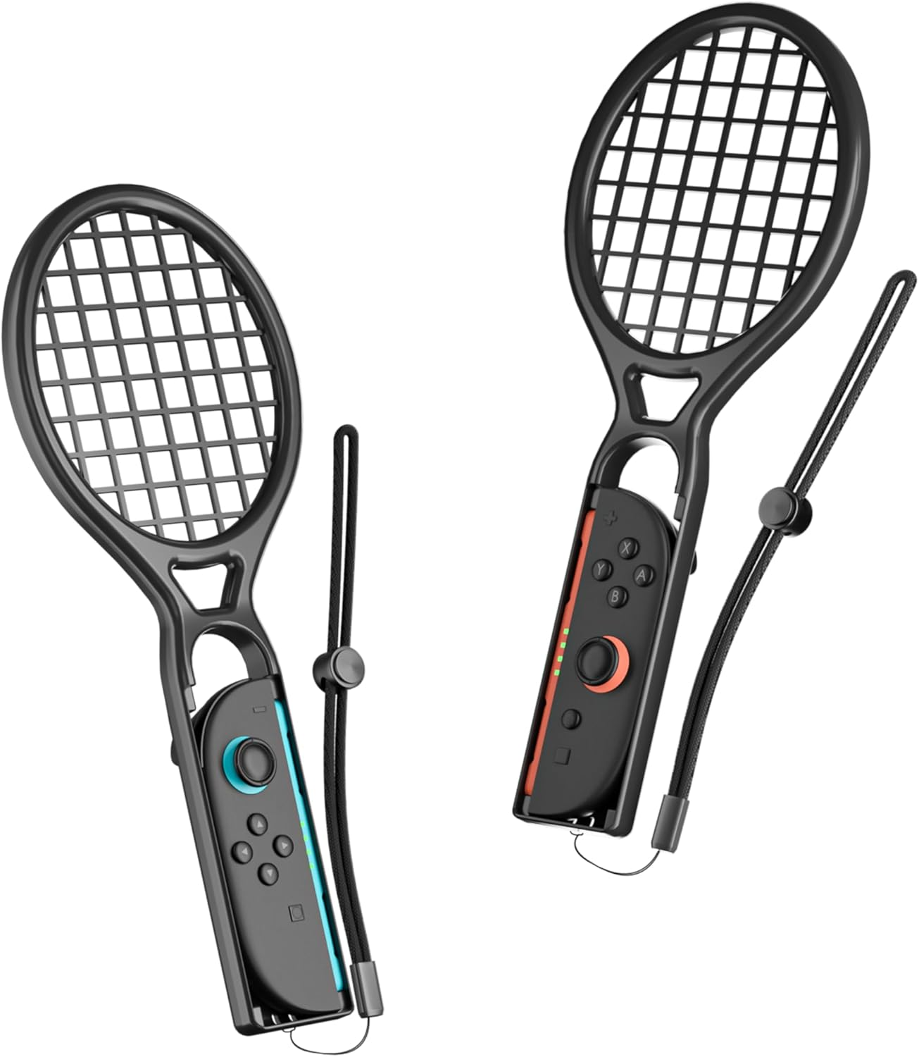 Tennis Racket Controller Attachment for Switch 2, 2-Pack, Black and Blue-Orange, 46G Each (Black) image number 2