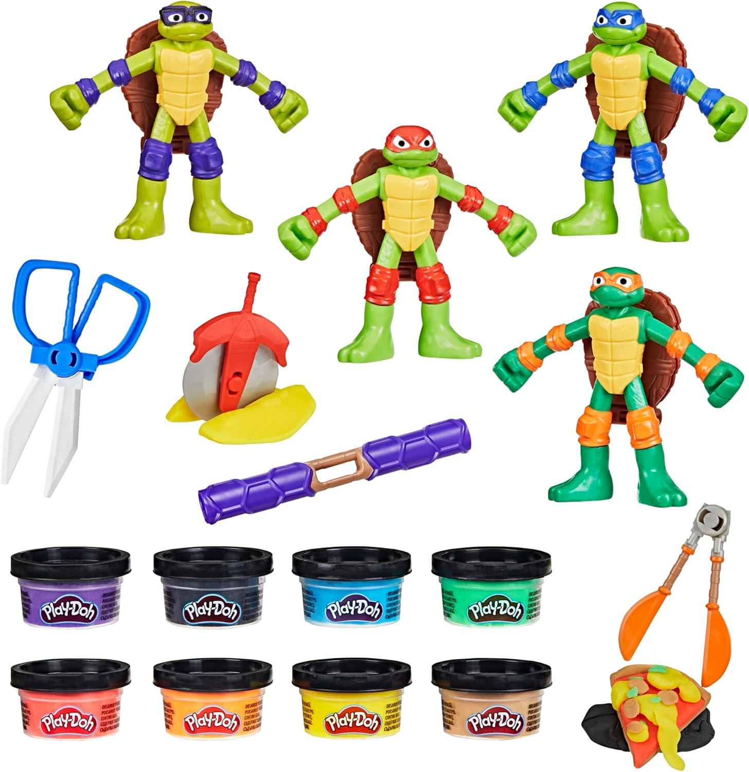 Play-Doh Teenage Mutant Ninja Turtles Cowabunga Creations Bendy 4 Inch Action Figures Set, Kids Arts & Crafts, TMNT Toys for Boys & Girls 4+ image number 4