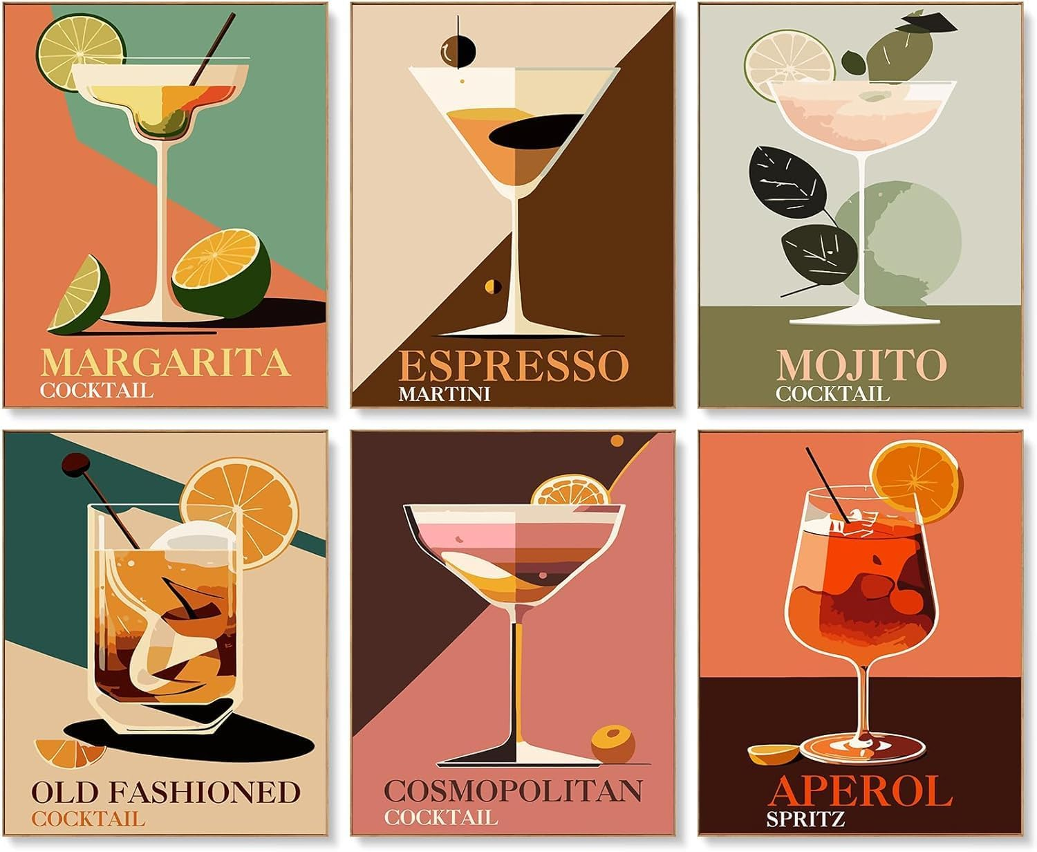 6 Pack Paint by Numbers Kit for Adults Beginners, 8X10 Inch Cocktail Adult Paint by Number Kits on Canvas, Cocktail DIY Acrylic Oil Number Painting Kits for Adults, Perfect for Gift Home Decor image number 6