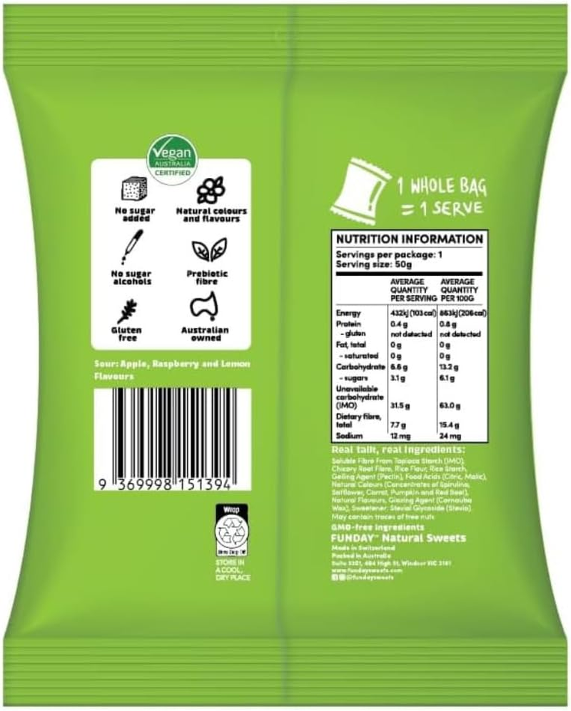 Sour Vegan Gummy Bears (Pack of 12) image number 1