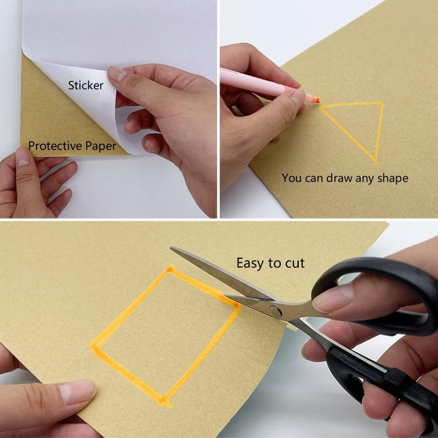 Yharnamite 10 Pcs Self Adhesive Felt Sheet, 8.3 X 11.8 Inch Felt Sheets with Adhesive Backing, Velvet Flocking Liner Sticky for Jewelry Box and Drawer Liner (White)