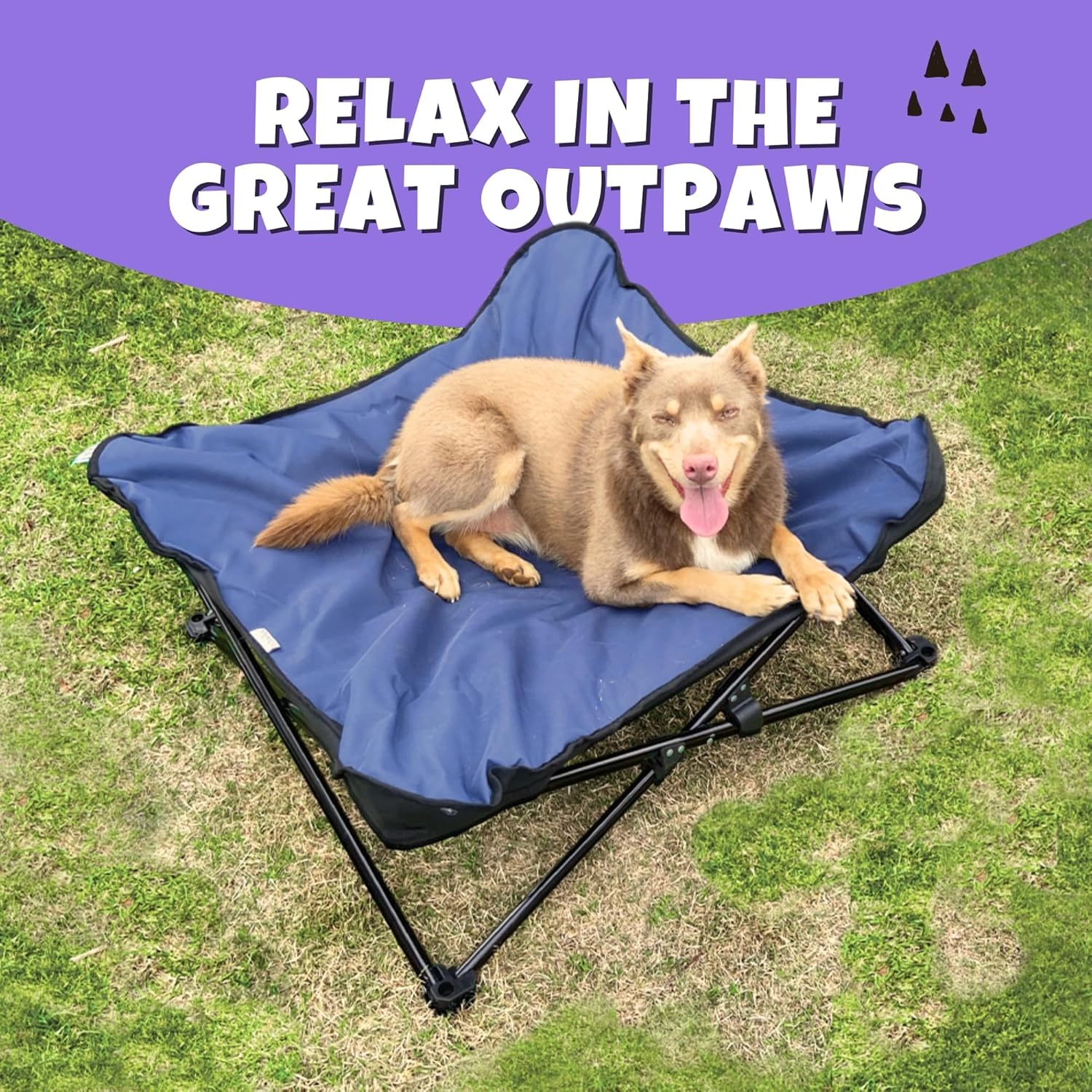 Charlie'S Pet Portable and Foldable Outdoor Pet High Chair Scratch-Resistant Highly Breathable - Black 90X90X25Cm; It Can Load a Maximum Weight of 45Kg