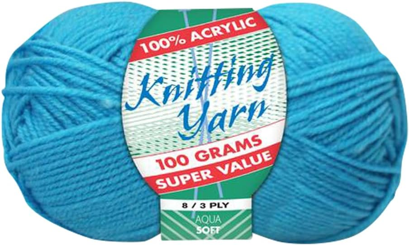 Yatsal 100% Acrylic 8-Ply Knitting Yarn 100 G, Aqua image number 1