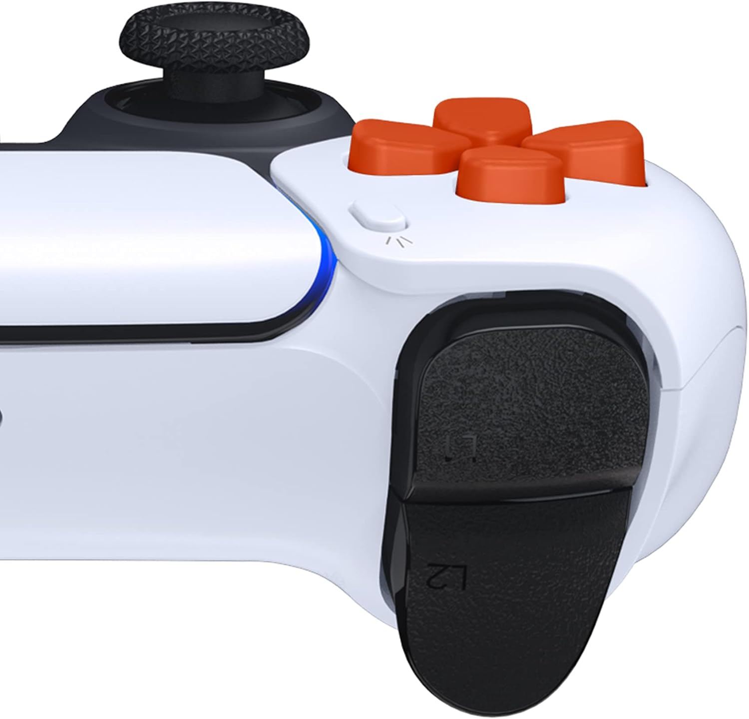 Extremerate Ergonomic Split Dpad Buttons (SDP Buttons) for PS5 Controller, Orange Independent Dpad Direction Buttons for PS5, for PS4 All Model Controller