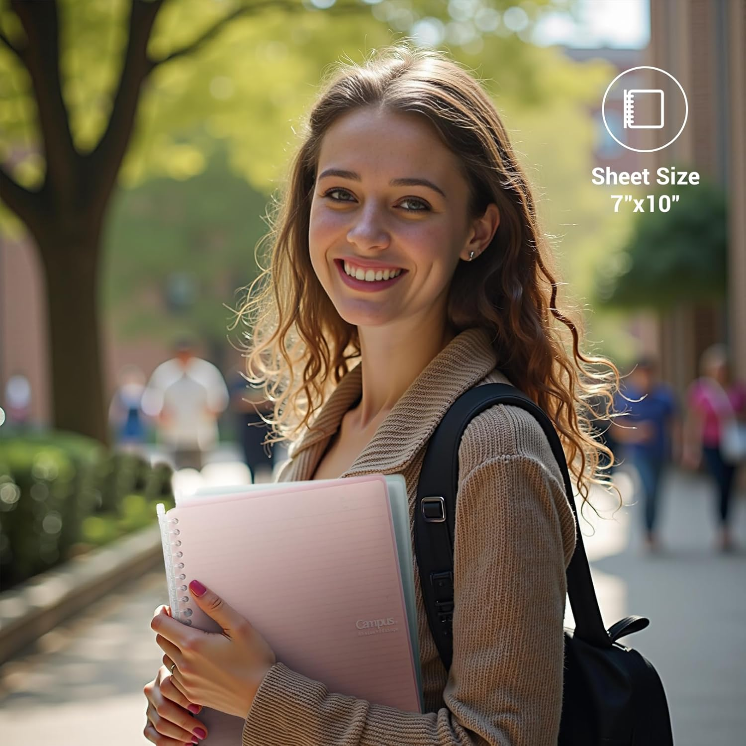Kokuyo Campus Smart Ring Binder, up to 25 Sheets, B5, 26 Holes (Clear, Light Blue, Light Pink & 100 Sheets Paper Set) image number 6