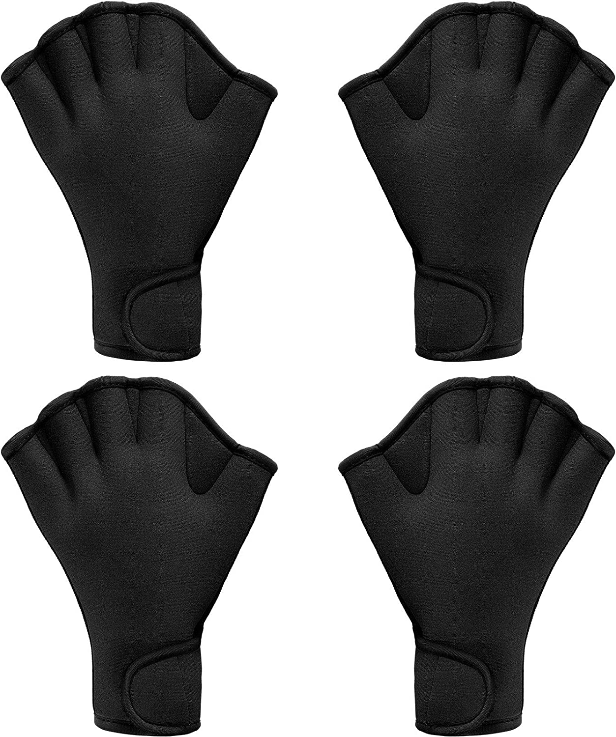 2 Pairs Swimming Gloves Aquatic Swim Training Gloves Neoprene Gloves Webbed Fitness Water Resistance Training Gloves for Swimming Diving with Wrist Strap