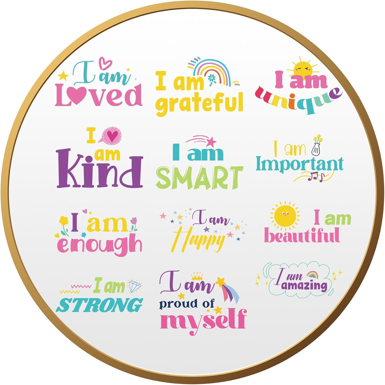 Geyoga 12 Pcs Inspirational Quote Mirror Decals Vinyl Positive Affirmations Mirror Decals Motivational Wall Sticker for Women Bathroom Office Bedroom Living Room Beauty Salon Hair Salon(Lively Style) image number 6