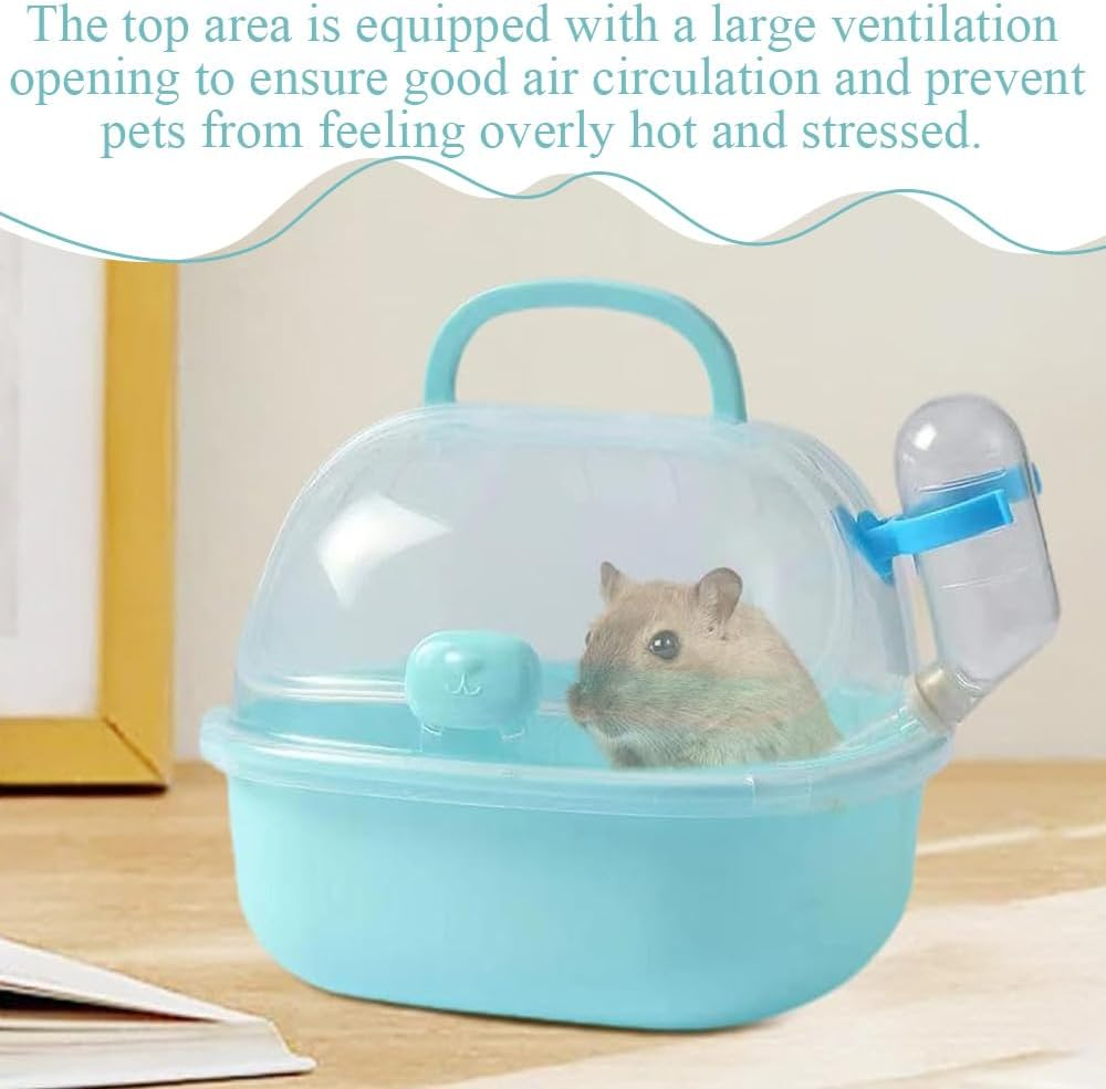 Hamster Carrier Cage,With 60Ml Water Bottle,Portable Animal Travel Carrier Carry Case,Handheld Plastic Cage,Pet Supplies,For Gerbils,Hamster,Small Pets image number 6