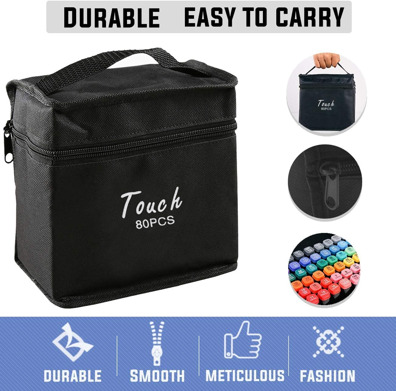 80 Colors Dual Tips Art Twin Sketch Markers,Alcohol Brush Tip Markers Set Coloring Art Markers with Case for Sketching, Adults and Kids Coloring Books and Illustration