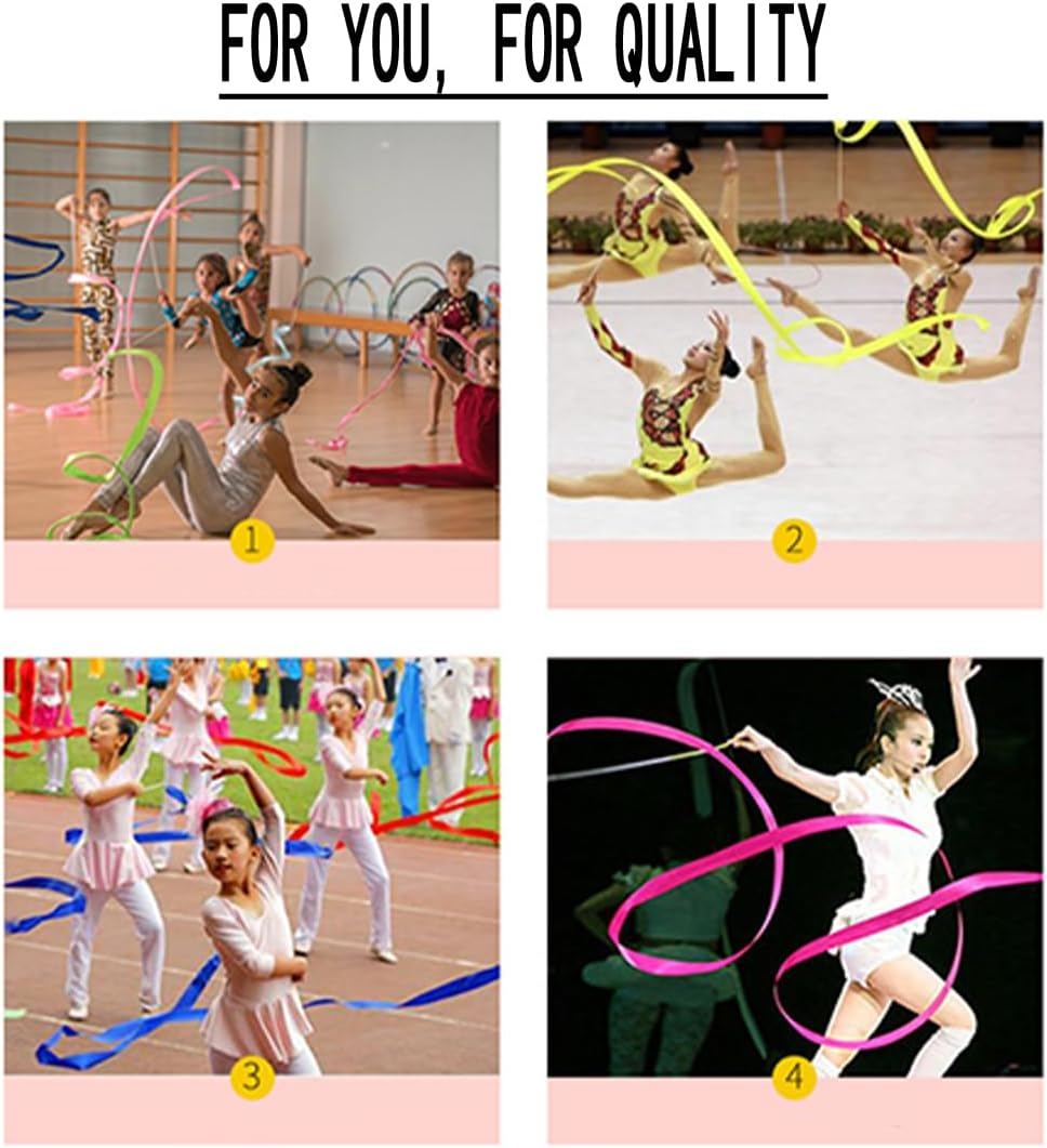 XUTONG 15PCS Dance Ribbon,Rainbow Party Dance Ribbons for Rhythmic Gymnastics Birthday Party Decoration Supplies image number 6