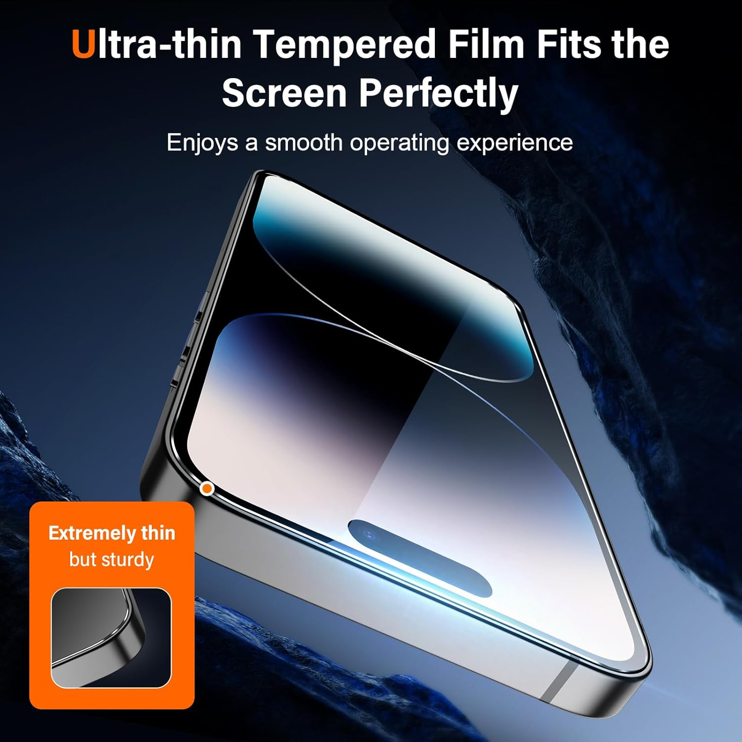 Cnarery 2 Pack for Iphone 14 Pro Privacy Tempered Glass Screen Protector 6.1 Inch, 9H Hardness, Auto Dust Removal, Scratch Resistant with Updated Easy Installation Tool image number 1