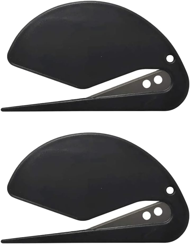 2Pcs Pure Black Letter Opener, Envelope Cutter, Paper Cutter (Black) image number 1