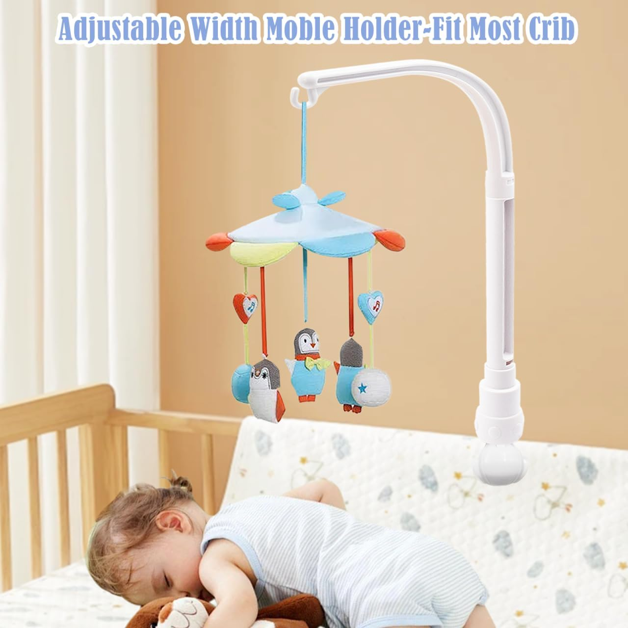 Baby Mobile Holder White Removable Adjustable Changing Table Mobile, DIY Wind Spinner Hanging for Cot, Children'S Room Decoration, from 0+ Months &ndash; without Toys and without Music Box Module image number 6