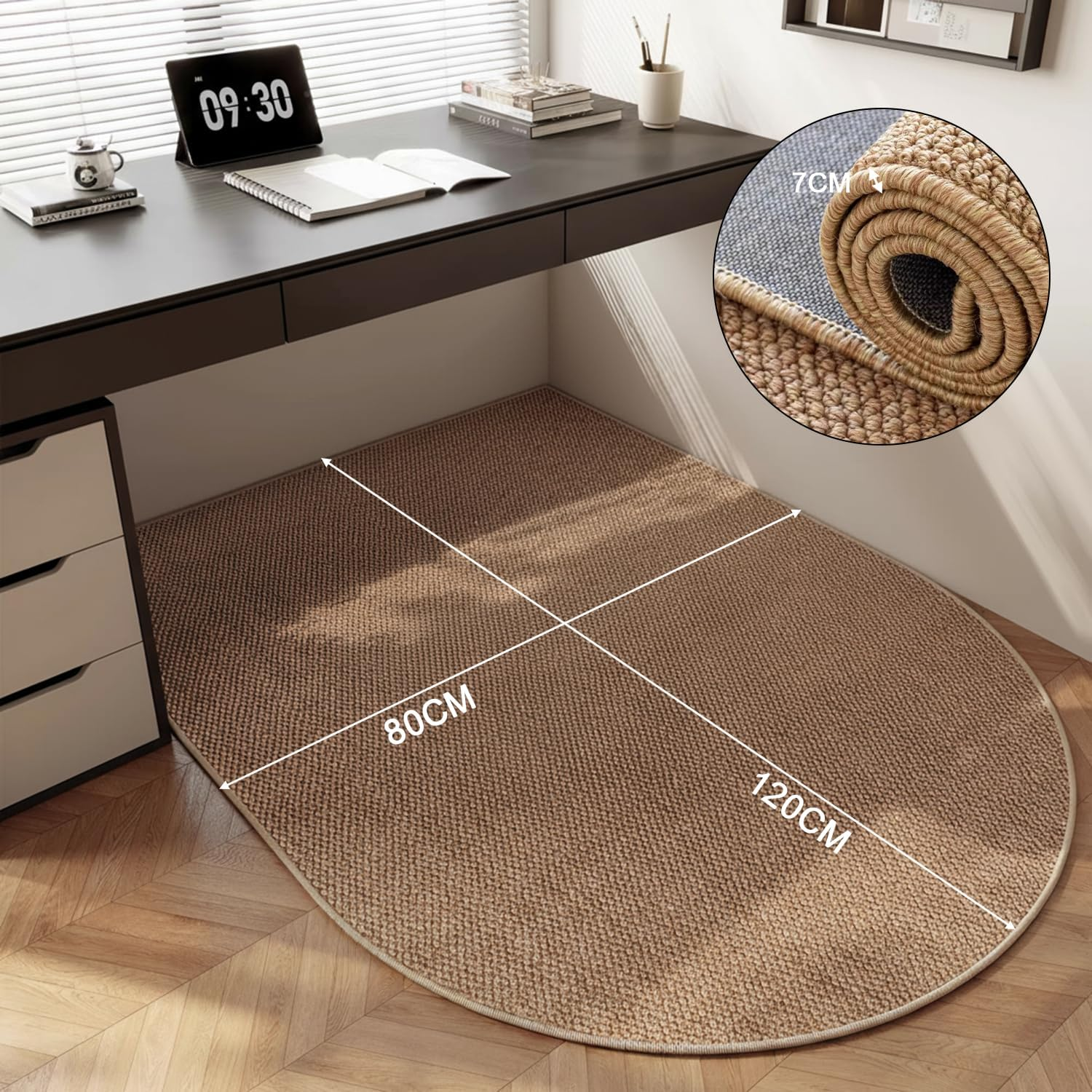 Office Chair Mat for Carpet/Hardwood Floors, Anti-Slip Desk Chair Mat, Multi-Purpose Floor Protector & Large Floor Mat for Office Chairs.(120X80Cm image number 3