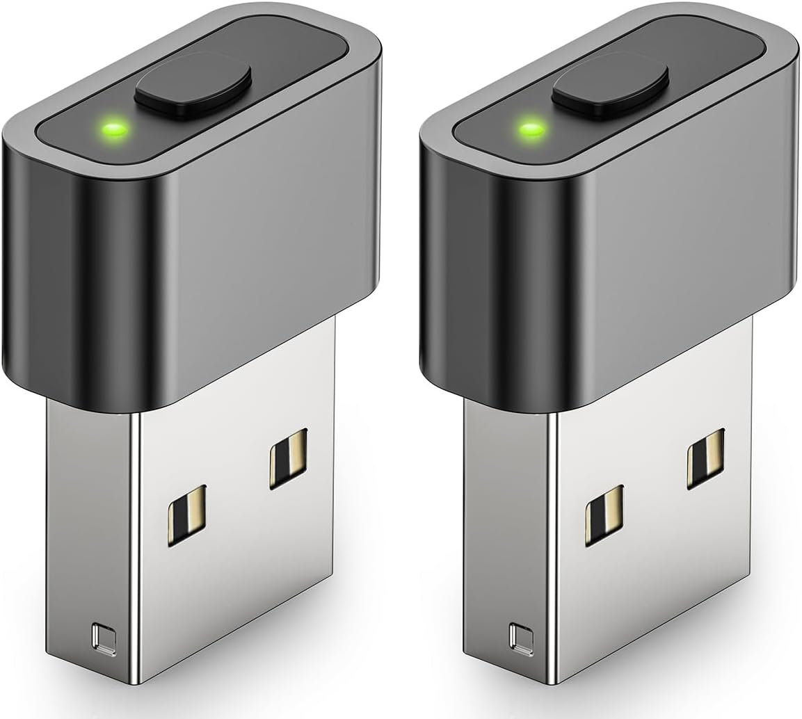 Geyes Mouse Jiggler USB, Undetectable Mouse Mover Device Has Two Swing Modes Jiggle and Multi-Track,Keeps for Computer/Laptop Awake, Driver-Free, Plug-Play，With Switch (Metal Black 2 Pcs) image number 4