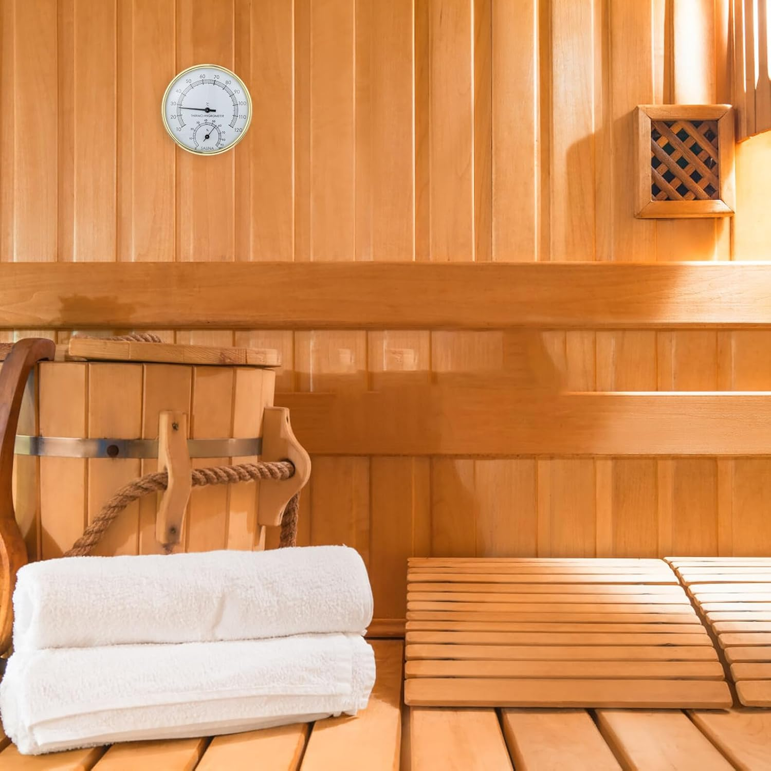 Totority Practical Sauna Hygrothermograph Small Analog Thermometer Hygrometer with Design for Accurate Indoor Temperature and Humidity Monitoring in Sauna Rooms