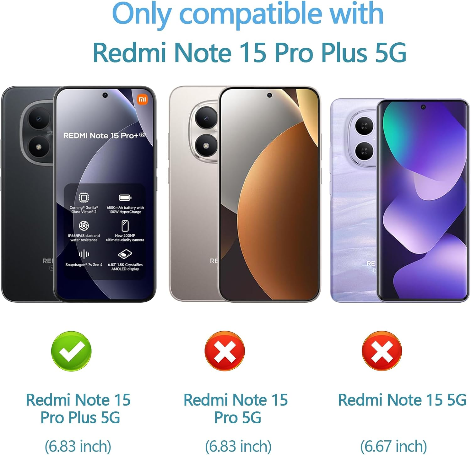 Anoowkoa TPU Case for Xiaomi Redmi Note 15 Pro Plus/Redmi Note 15 Pro+ 5G Phone Case Clear with Built-In Camera Lens Protector Thin Transparent Protective Back Cover Soft Flexible Silicone Case - Google 10/Pro image number 2