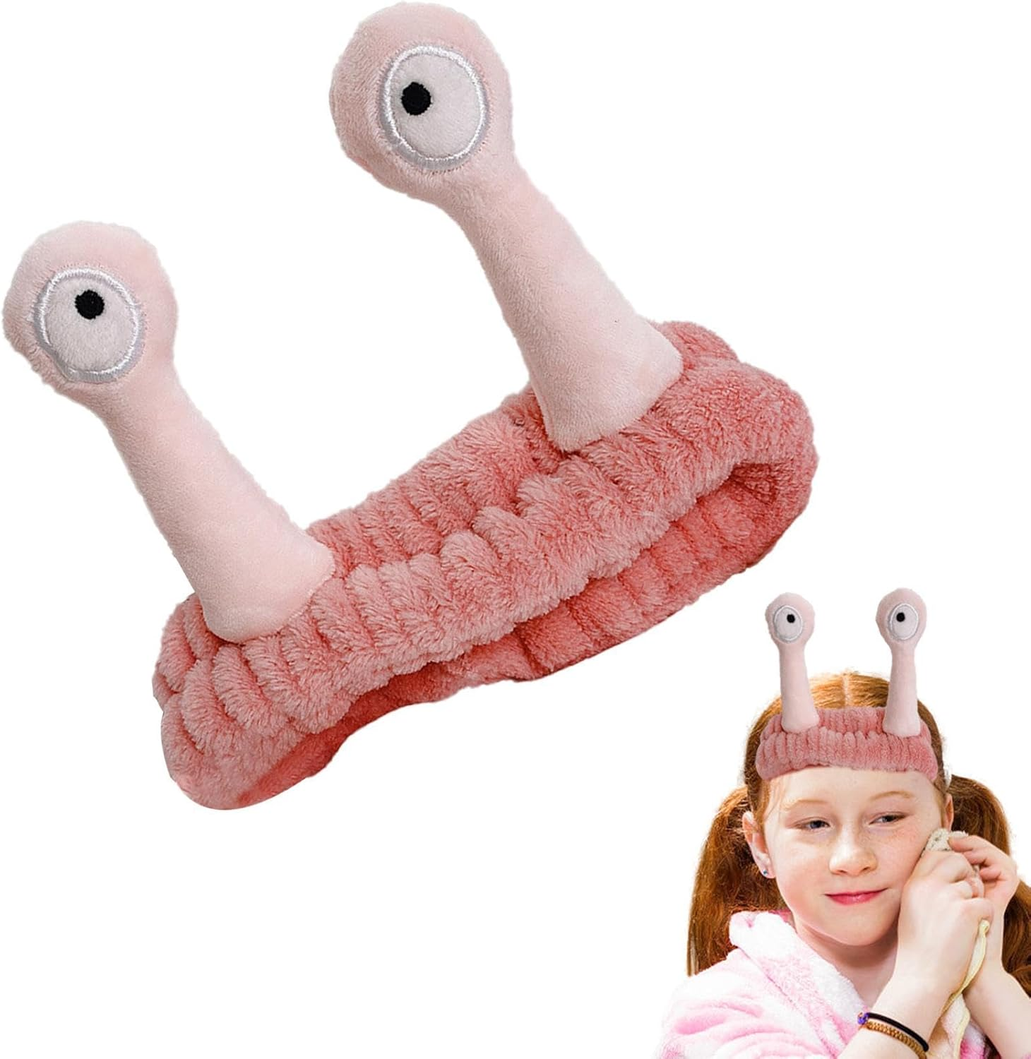 Snail Eye Headband - Ultra Absorbent Skincare Head Bands, Face Wash Headbands | Flannel Cephalopod View Headband, Makeup Shower Facial Skincare Headband Spa Hair Bands for Women Girls image number 6