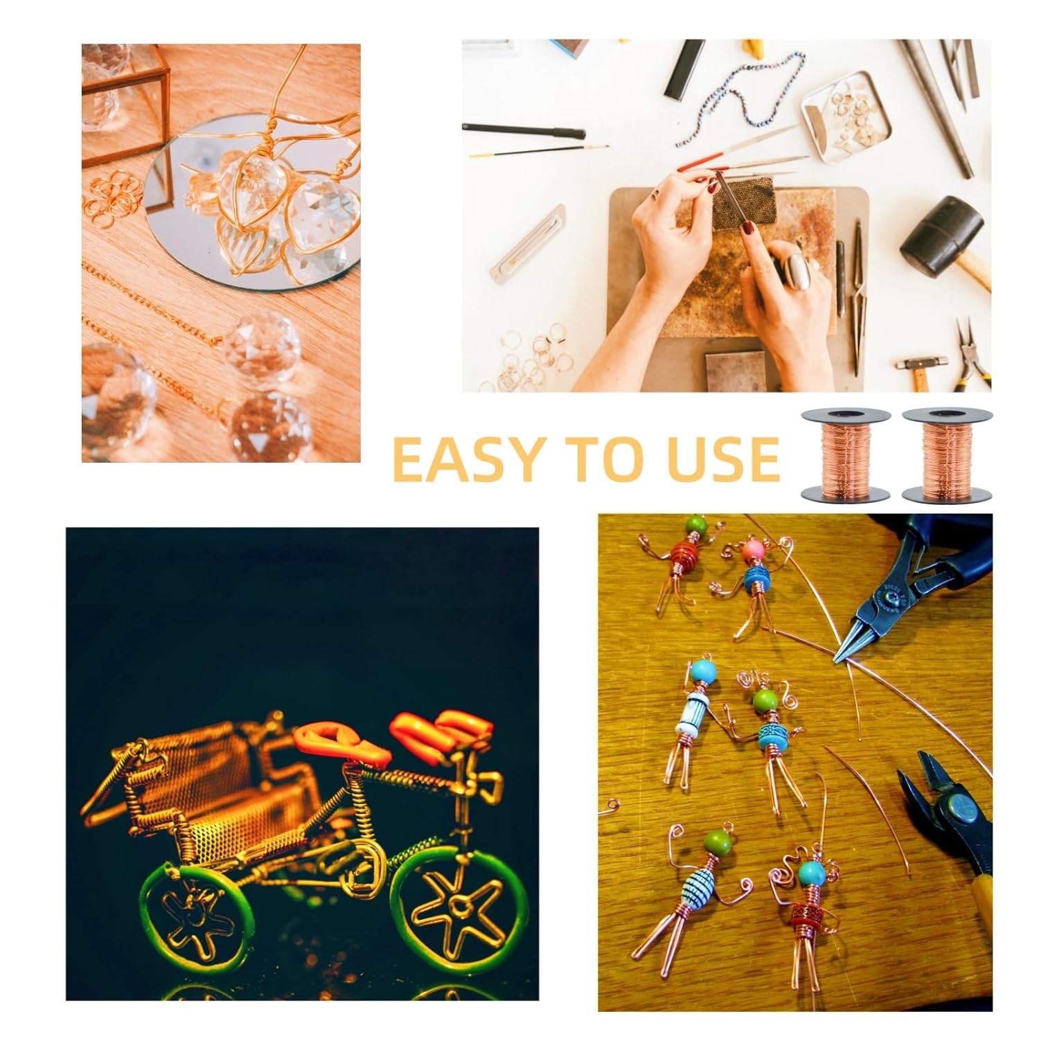 Wlzll 200 Feet 24 Gauge 99.9% Pure Soft Copper Wire for Electroculture Gardening, 2 Rolls Bare Soft Copper Wire &ndash; Ideal for Plant Growth, Science Projects, DIY Crafts, and Jewelry Making image number 4