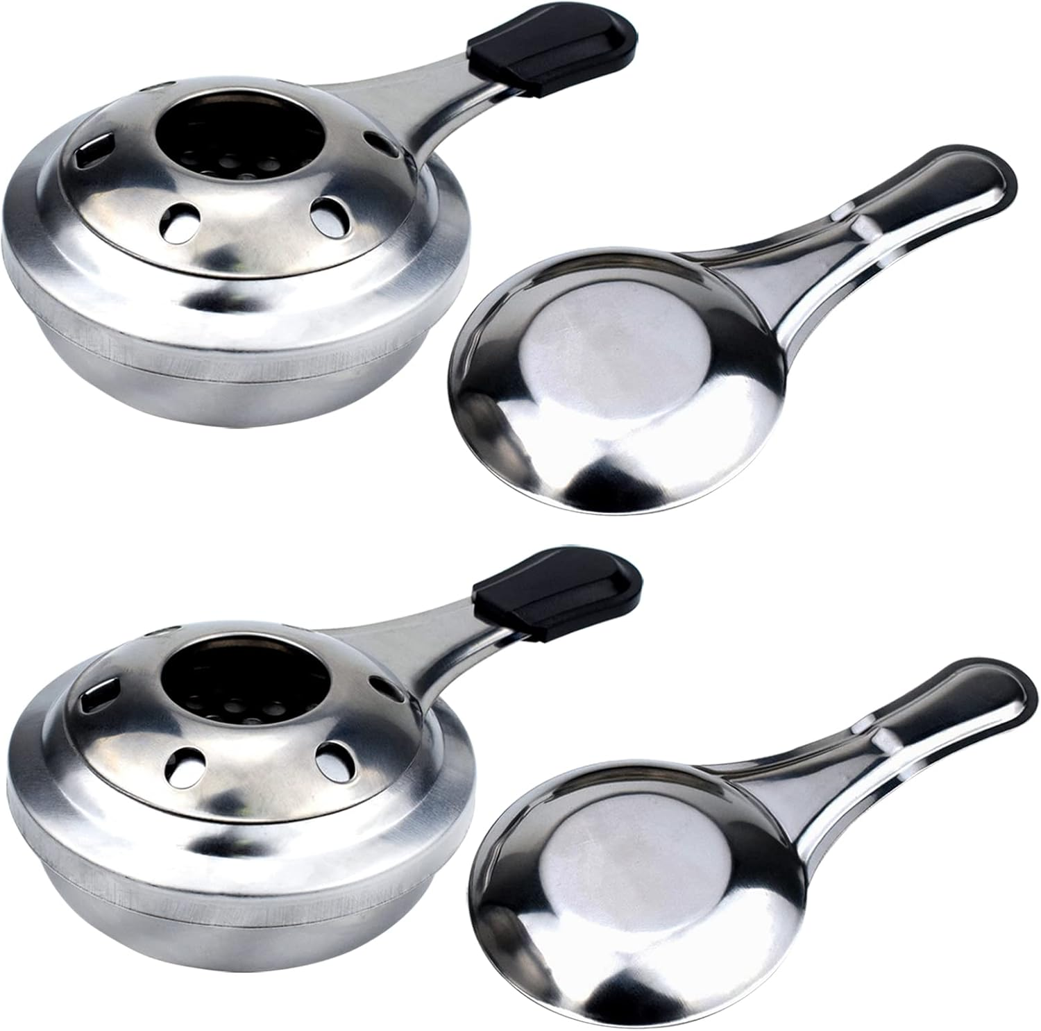 YUNFANG Mini Alcohol Stove, Frame Adjustable, Stainless Steel, Portable, Anti-Scalding Handle, Suitable for Fondue, Hotpot, Hiking, Camping