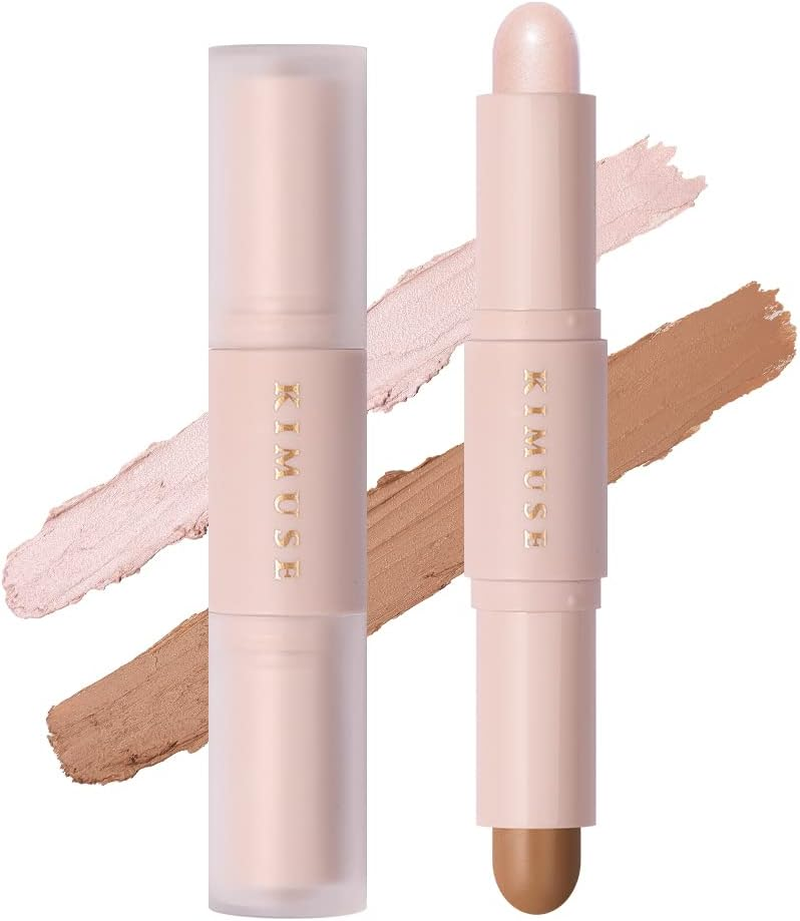 KIMUSE Dual Cream Contour Stick, 2 in 1 Contouring & Highlight Stick, Long Lasting, Smooth Easy to Blend Formula Face Contour Makeup image number 4