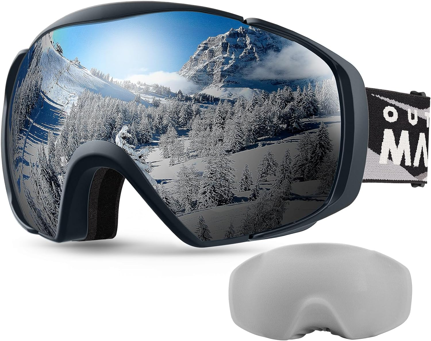 Outdoormaster Ski Goggles with Cover Snowboard Snow Goggles OTG Anti-Fog -100% UV Protection