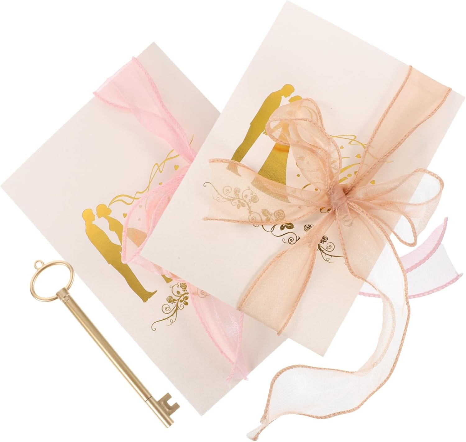 Ifundom 2Pcs Elegant Wedding Vow Cards Ribbon Decorative Speech Vow Books for Weddings Anniversaries Special Occasions Beautifully Crafted Keepsake Brochures