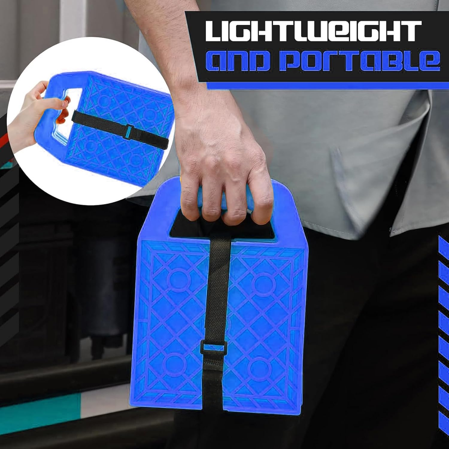 RV Jack Pads, Flattener Block Set of 4, Anti-Slip RV Leveling Support Mat for Parking Caravan Travel Picnic Pool Beach Outdoor Camping Maintenance Road Trip - Yellow image number 7