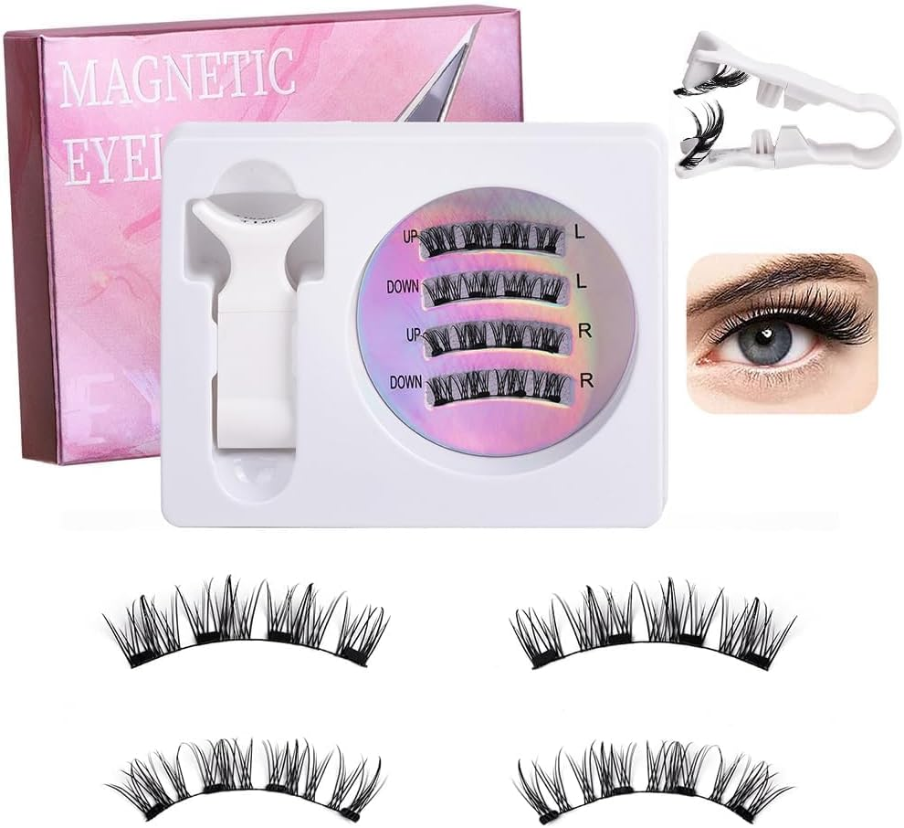 TTPSRY Magnetic False Eyelash Kit Glue Free, Easy to Apply, Natural-Looking Lashes with Magnetic Alignment, Perfect for Beginners and Daily Use(#4)