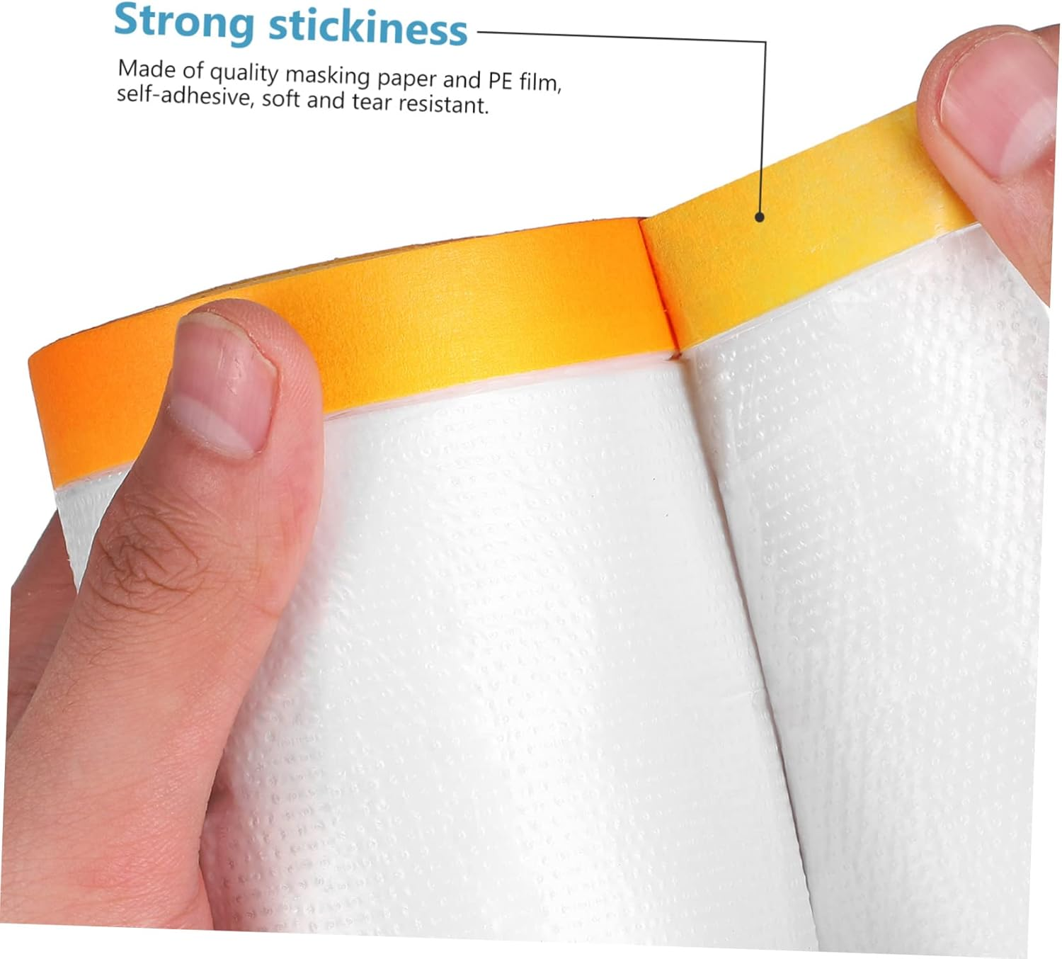 Masking Film and Self-Adhesive Cover Film Roll Set 6Pcs for Floor Furniture and Wall Protection image number 3