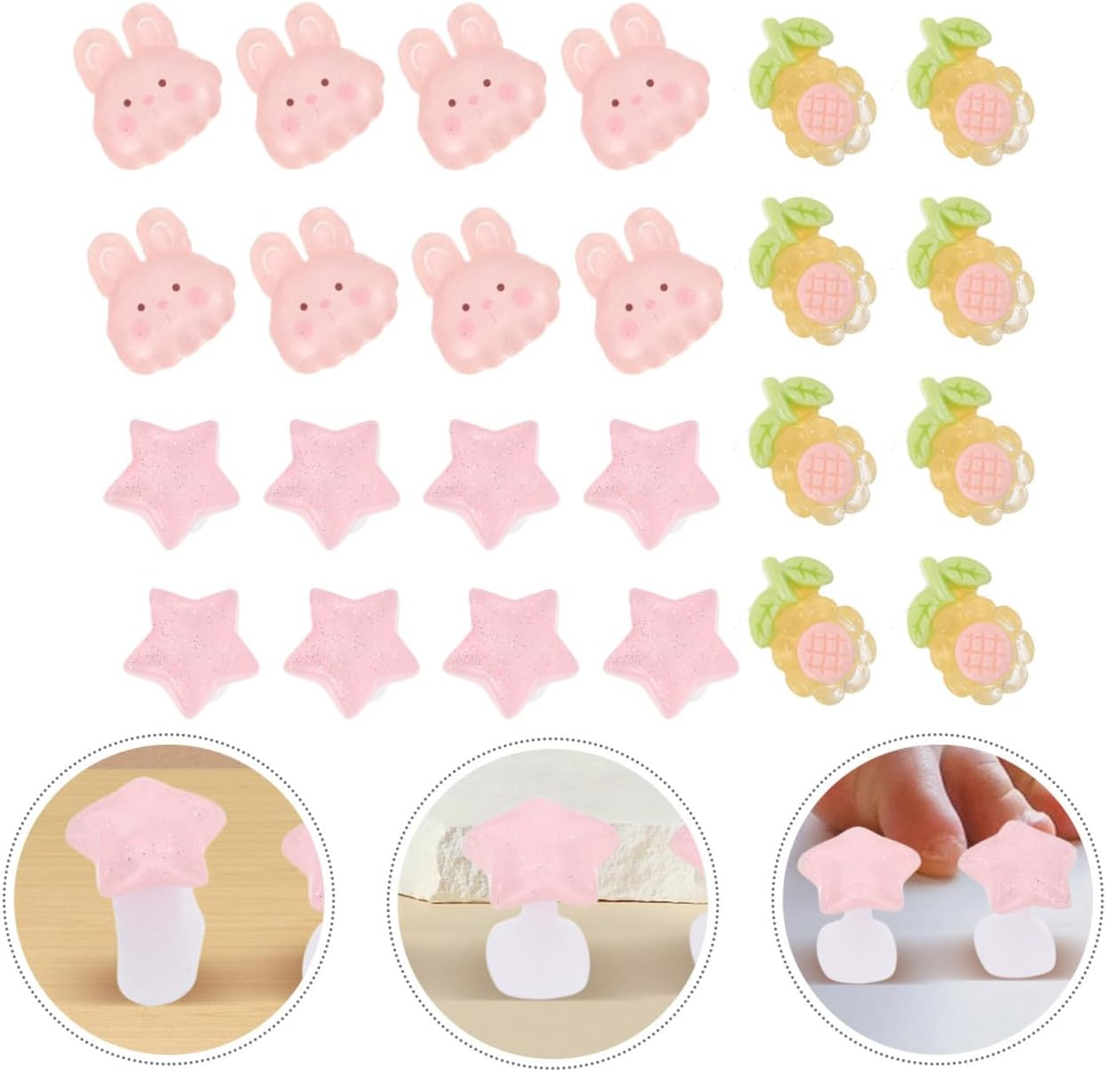 FOMIYES Silicone Toe Separator Set - 3 Pieces Reusable Nail Separators with Cute Motifs for Pedicure and Professional Nail Care image number 3