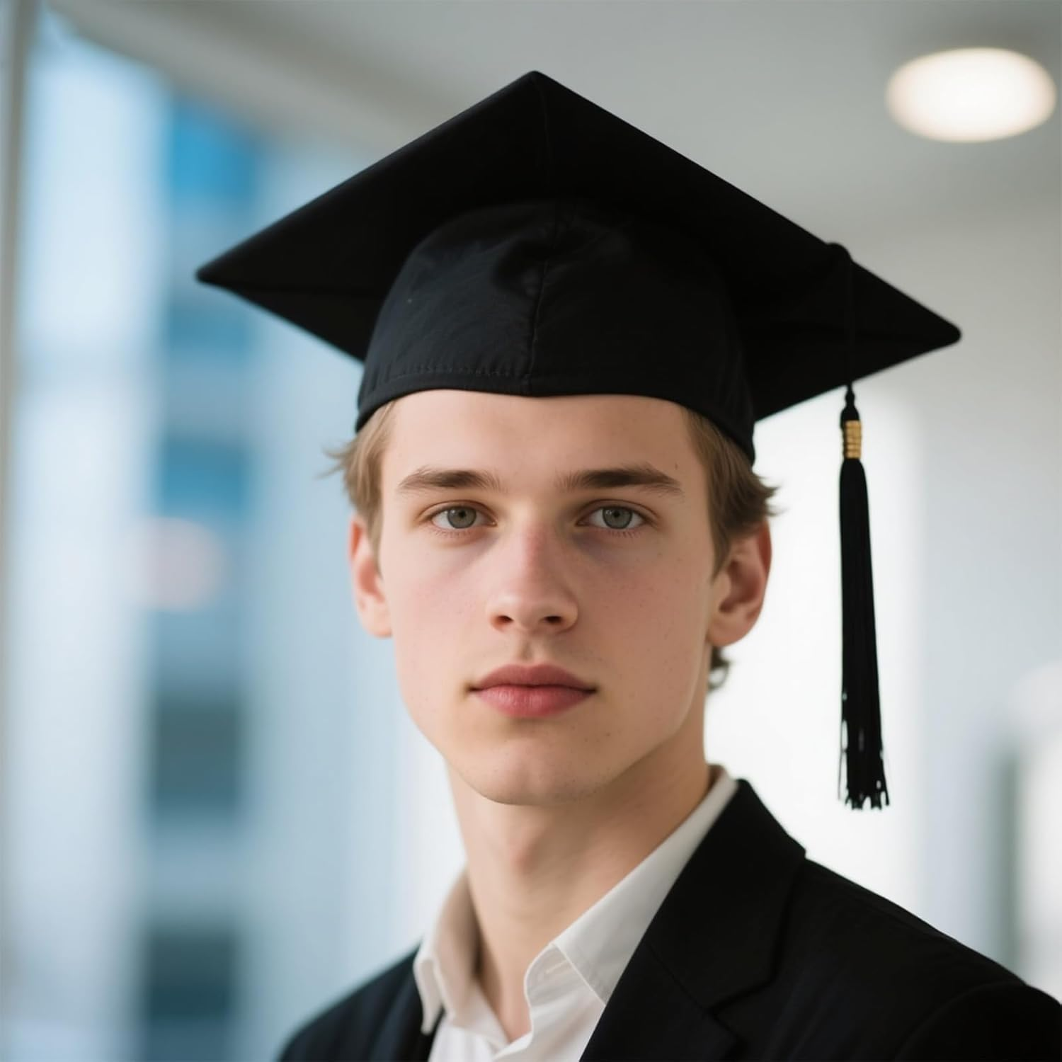 HDBHBH 1 Pcs Graduation Cap with Tassel - Unisex Grad Hat for Adults High School and Bachelor | Graduation Accessories for Photo Props Black image number 5