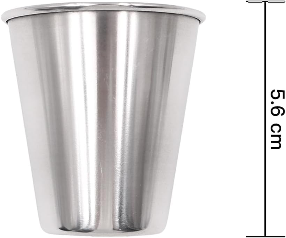 Set of 4 NUZAMAS Stainless Steel Shot Cups 70Ml Portable Wine Cups Drinking Vessel with Leather Carrying Case for Hiking Camping Travel Picnic image number 1