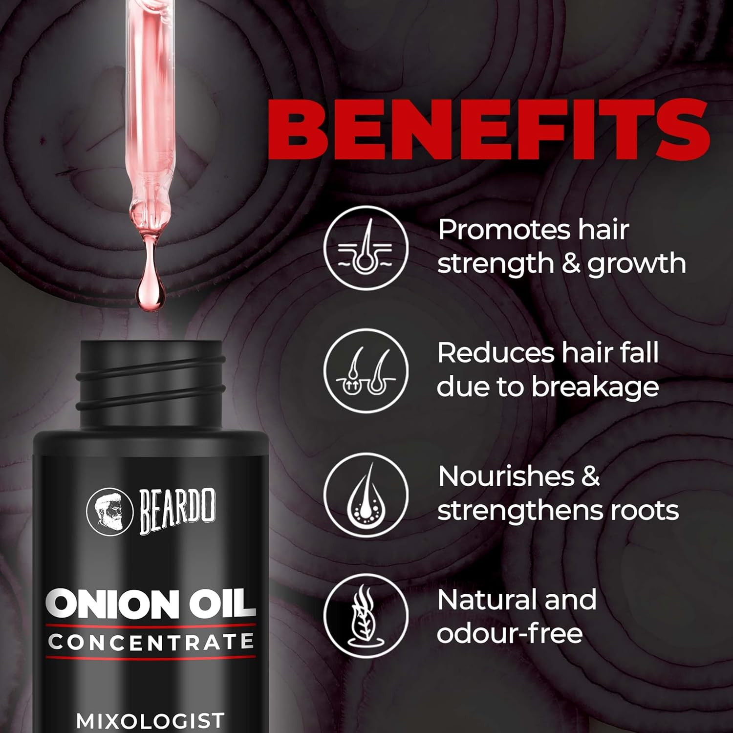 Beardo Onion Oil Concentrate for Hair Growth and Hair Fall Control (25 Ml) | Made in India image number 6