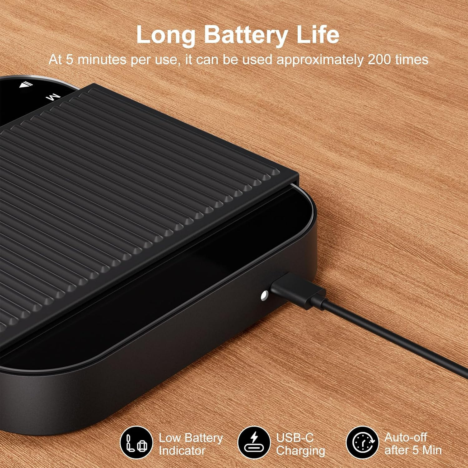 Ultrean Coffee Scale with Timer, 3Kg/0.1G High Precision Drip Espresso Scale with Auto Tare, Rechargeable Kitchen Food Scale with Digital LED, Touch Sensor and Silicone Cover, 6 Units, Black image number 2