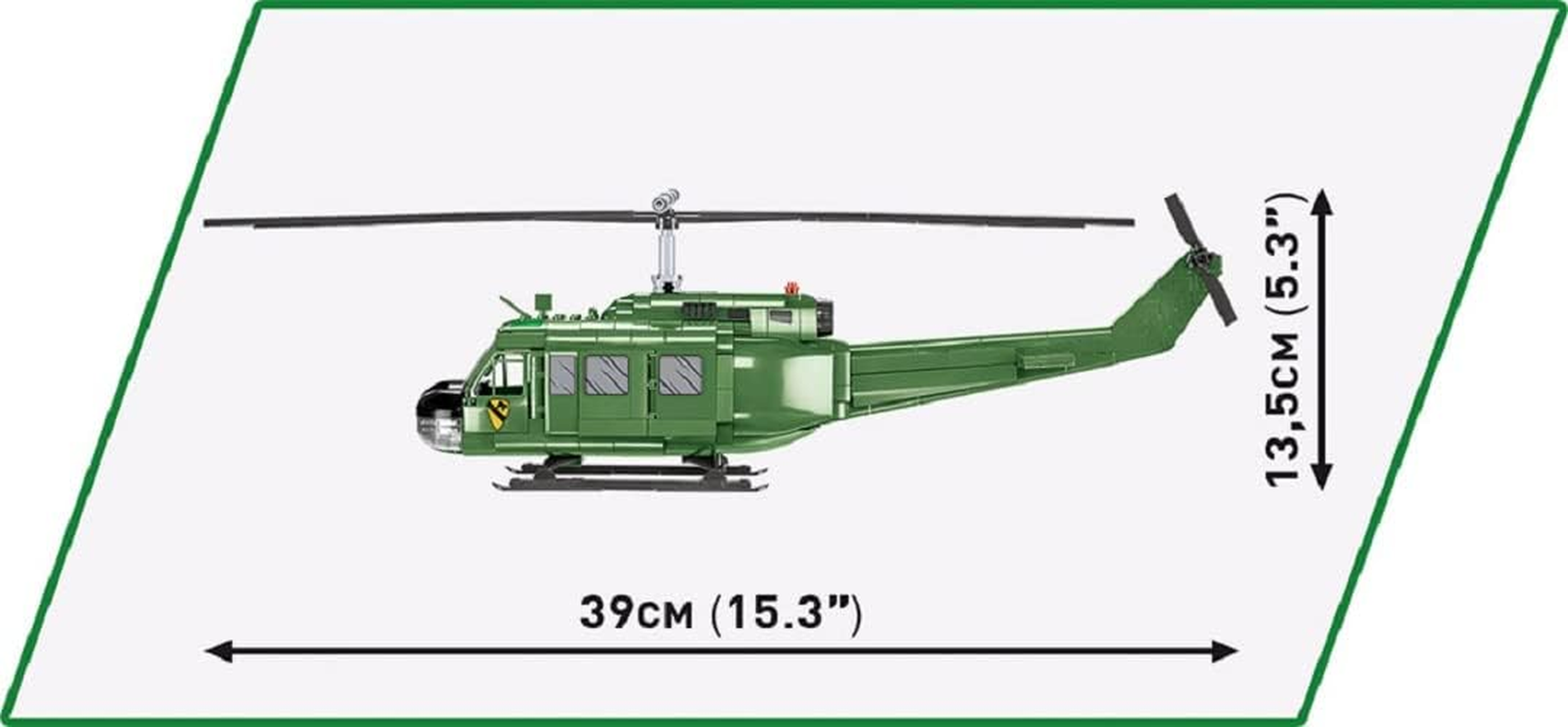 Cobi 1:32 Scale Bell UH-1 Huey Iroquois Multi-Role American Helicopter 656-Pieces Building Block Kit image number 1