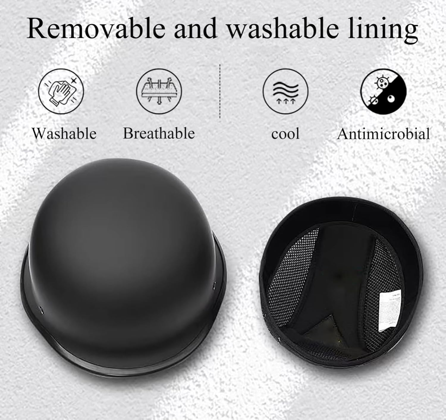 Half-Hel-Met Hel-Mets, Semi-Covered Motorcycle Hel-Met, Open Face Hel-Met, Retro Style Motorcycle Approved ECE 22.06 High-Strength ABS + Anti-Shock EPS