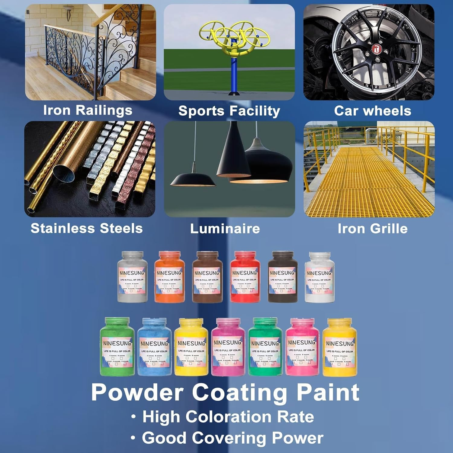 Powder Coating Paint for Metal Surfaces | Car Paint | Building Materials | Powder Paint for Steel Structures, Factories, Buildings, Playgrounds, Gardens (Rose Gold, 8 Ounce) image number 5