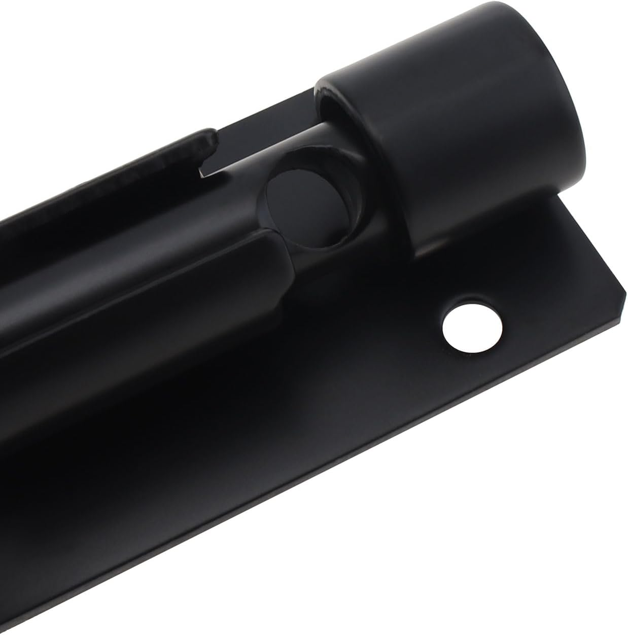 HOJLKLD Barrel Bolt Door Latch, 2 Pack 304 Stainless Steel Gate Barn Lock Latch with 8Mm Padlock Hole, Heavy Duty Black Slide Door Lock (Black, 4 Inch) image number 3