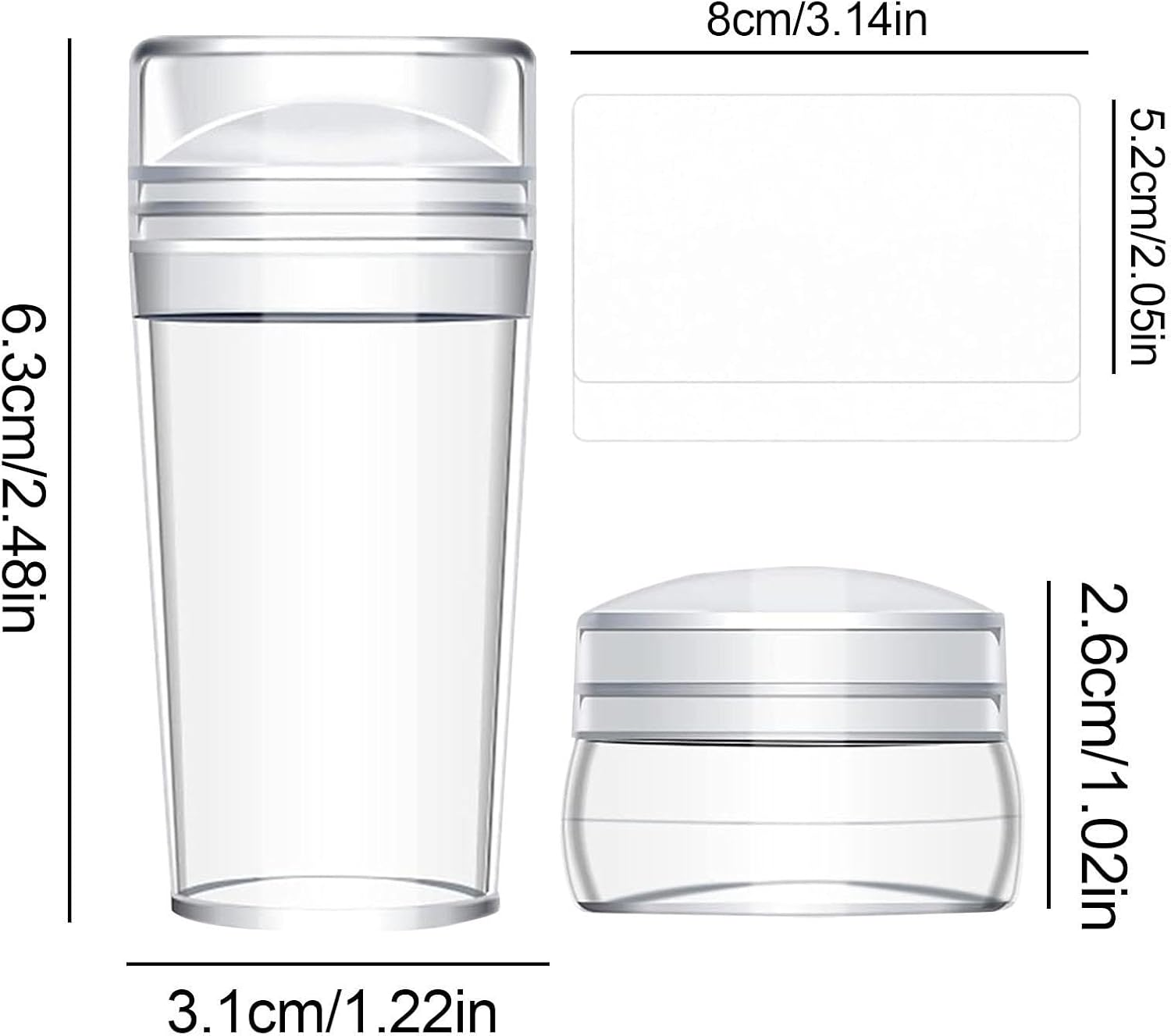 Nail Stamp Set Clear Nail Art Silicone Stamps and Scrapers, Simply Reusable | Perfect DIYS NAGELDESIGN Tools, French Tips Creative Patterns, Professional Stamping Accessories for Women