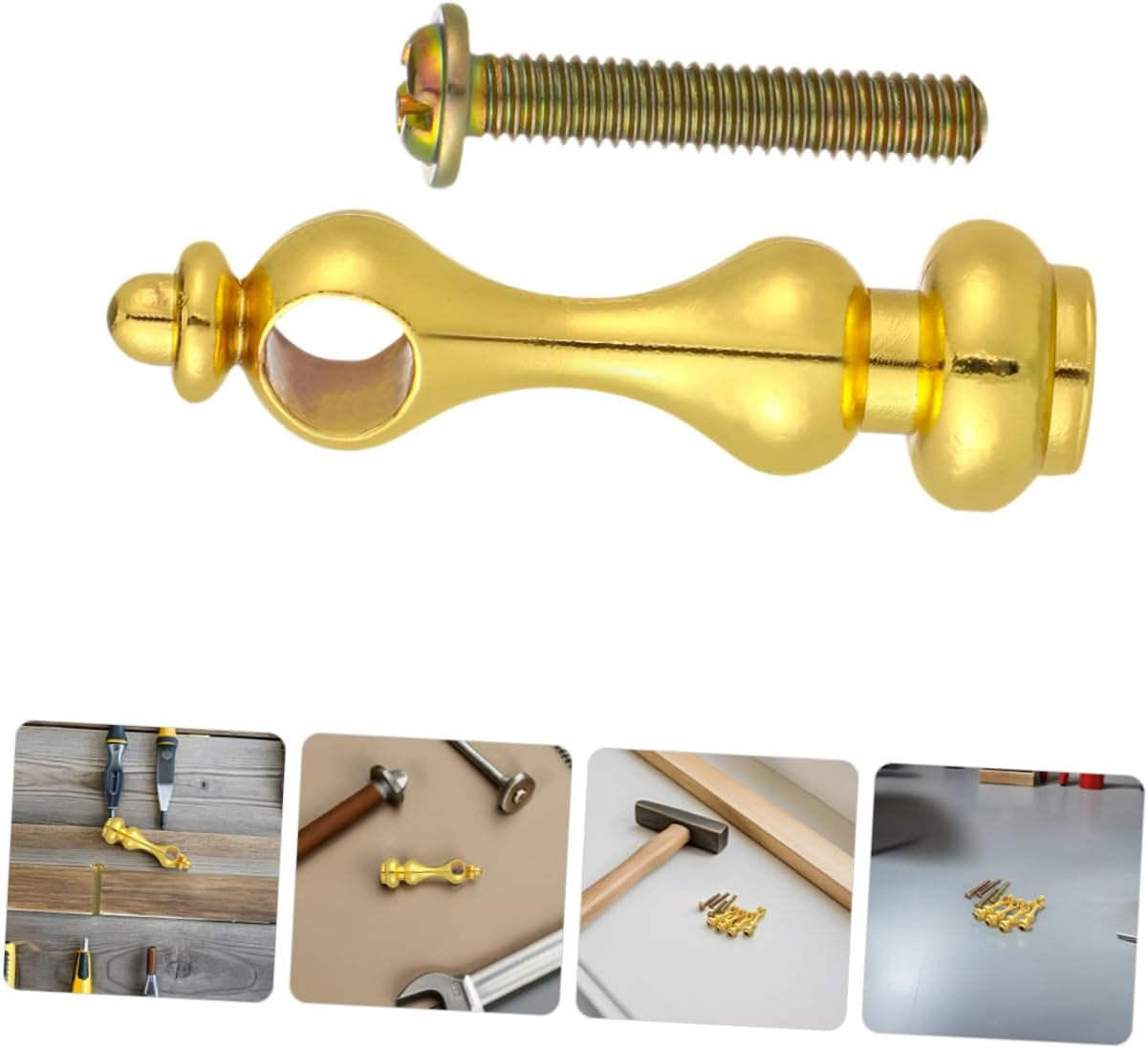 TEHAUX 12Pcs Metal Furniture Board Connectors Gourd Shaped Baluster Spindles for Glass Railing Cabinet Cart Hardware Stable Home Decor image number 2