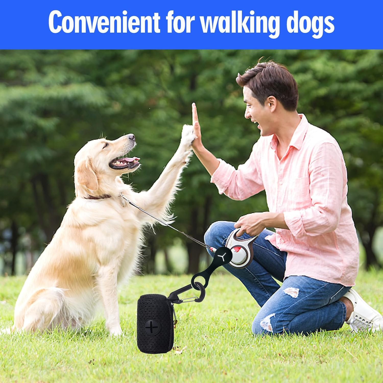 5 Pcs Dog Poop Bags, Dog Poop Bag Holder, Dog Poo Bags Silicone Handle, Pet Dog Poop Bag Dispenser, Pet Cleaning Supplies, for Leash Accessories image number 5