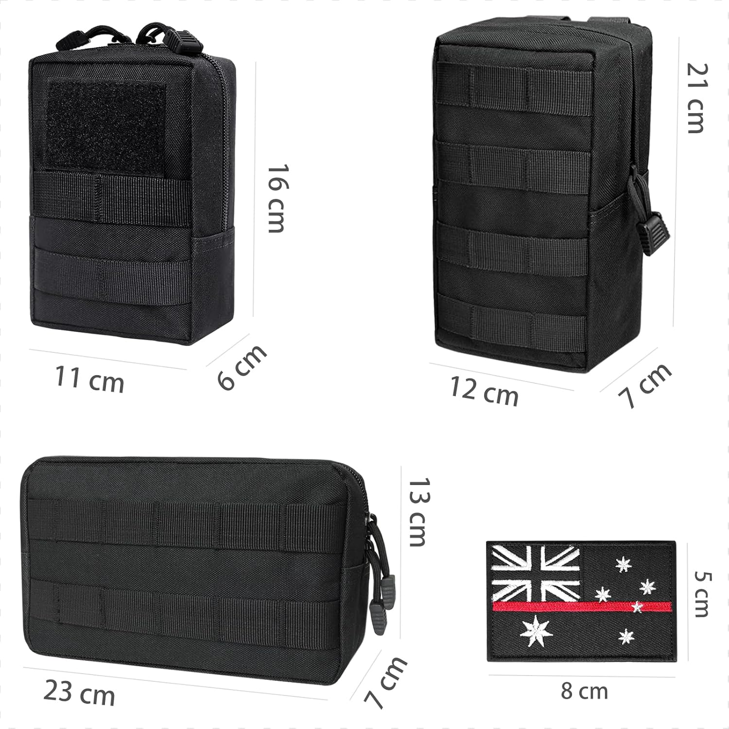 Tactical Car Seat Organiser of 3 Molle Pouches, Small Tactical Molle Pouch Utility Organizer Bag for Backpack image number 5