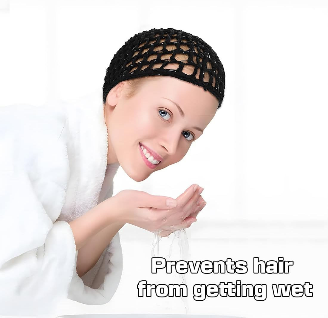 GHPKOTW Pack of 2 Crochet Hair Net, Hair Net for Sleeping, Long Hair Crochet Hair Wrap, Mesh Net Hair Nets for Women and Girls image number 3